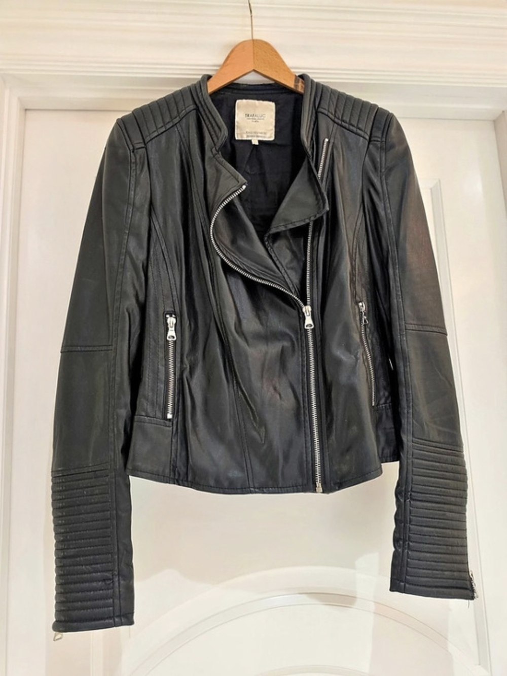 Trafaluc faux leather biker jacket Black Biker Jacket Size Large